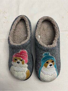 L.L. Bean Daybreak Scuff Dog Motif Slippers Women’s size 7 NWOT